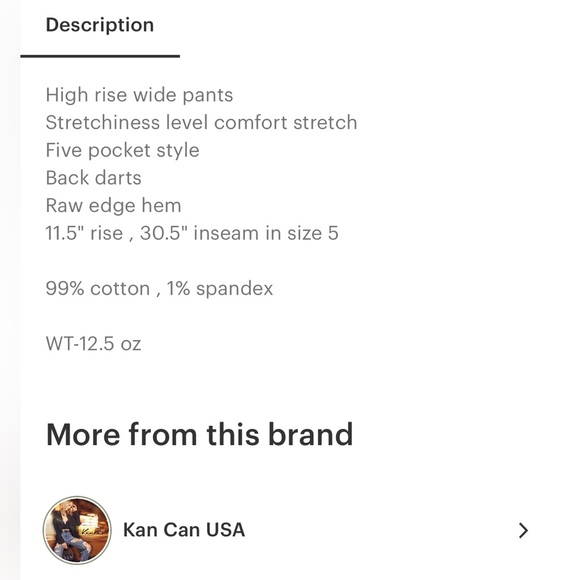 NWT Kan Can Wide Leg Jeans - Picture 5 of 5